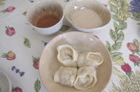 幸福（しあわせ）水餃子・赤辛だれ＆白甘だれ